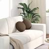 Seat Cushions 2 pcs Brown Ø30 x 13 cm Fabric