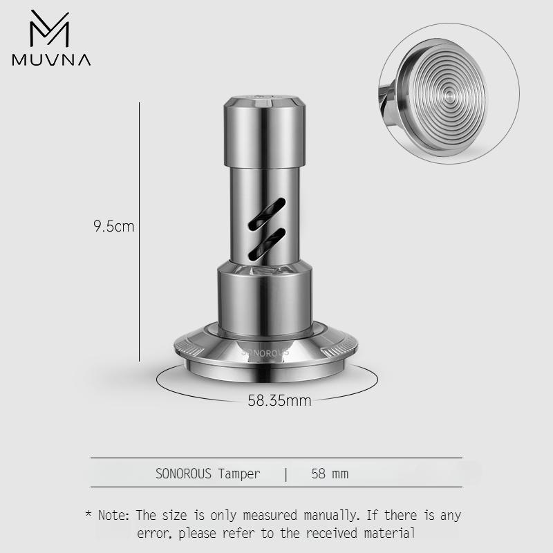 Темпер для эспрессо MUVNA V2, давление 30 фунтов, пружинный тампер для кофе, гравитационный распределитель из нержавеющей стали с адаптивной высотой, новый комплект
