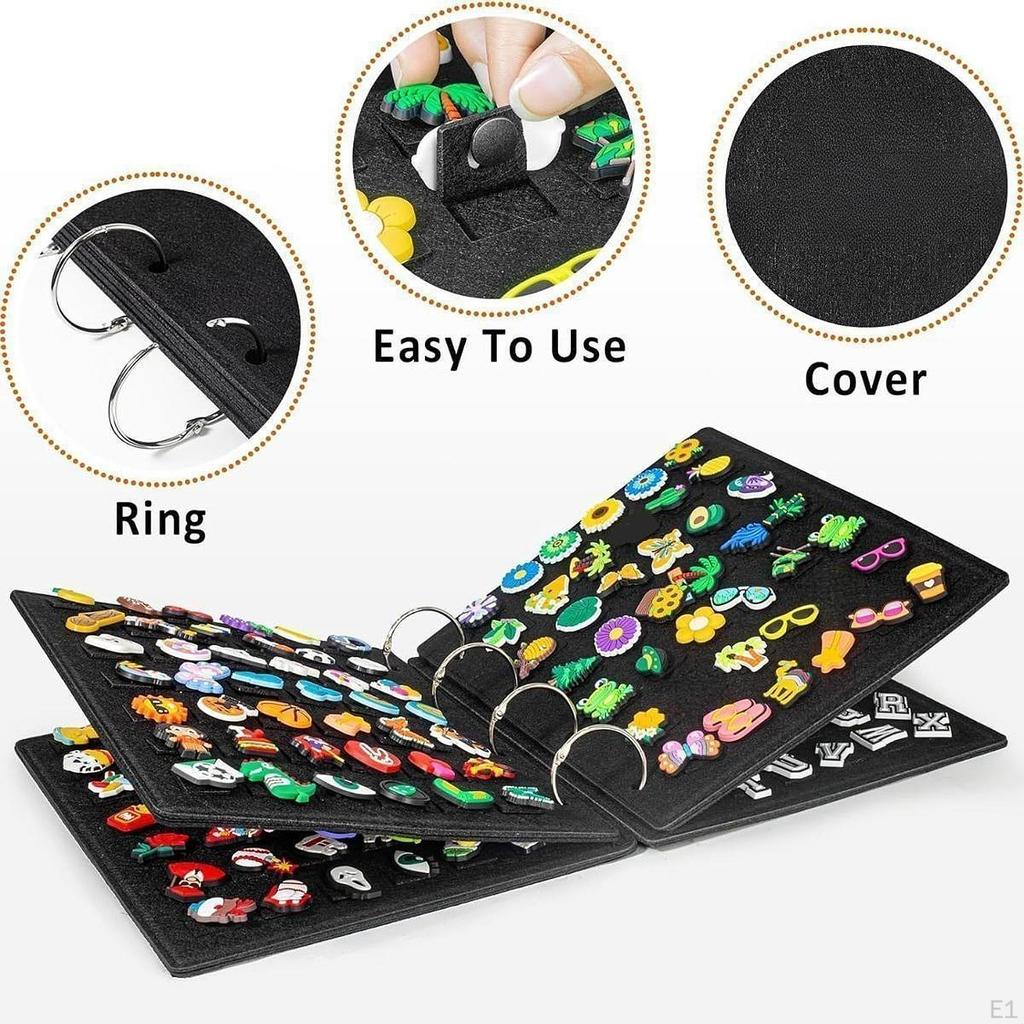 Shoe Charm Holder with 4 Pages Jewelry Display Decoration Enamel Pin Pins