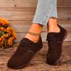 Women's Shoes Plus Size Lace Up Women's Flats Outdoor Casual Flats Women Round Toe Soft Bottom Ladies Shoes Mujer