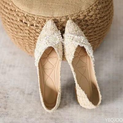 Летняя обувь 2025 года Новые туфли Женские элегантные французские балетки Сказочно нежные легкие туфли Остроносые удобные женские балетки Mujer