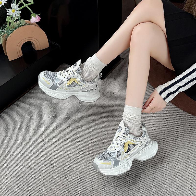 Popular women's breathable 2025 new spring platform versatile niche casual shoes sports women's shoes