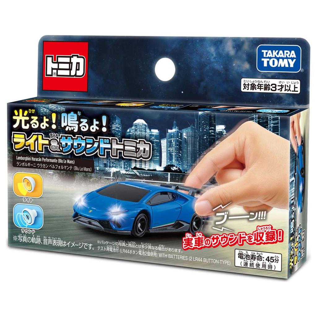 Tomica Light Sound Tomica Lamborghini Huracan Performante Le Shines! Sounds! & (Blu Mans)
