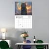 Adorable 2025 Cosmic Cat Wall Calendar With 12 Months Spiral Binding For Home Dcor