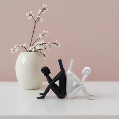 3D-печатная статуэтка читающего человека, абстрактная скульптура с головой-книгой, креативный декор для стола, держатель для телефона для дома и офиса, подарок