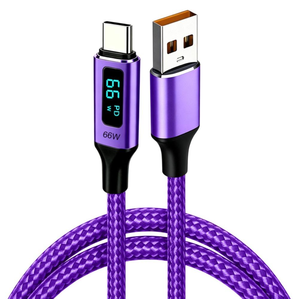 66W USB-A to USB-C Cable Nylon Braided Fast Charging Data Cable Phone Charging