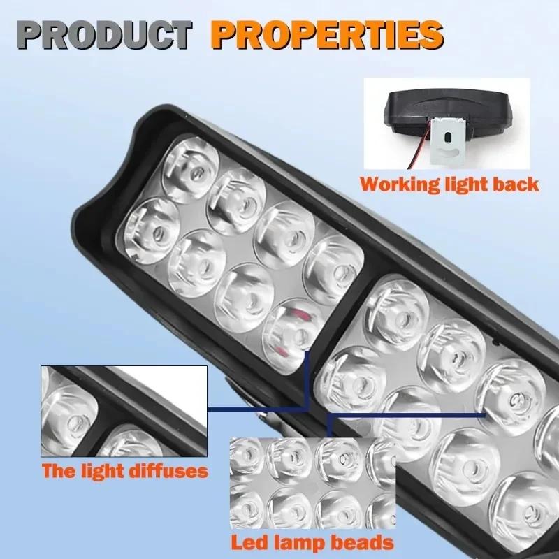 8/12/16 светодиодных рабочих фар для автомобиля 12 В, универсальные фары для внедорожников, грузовиков, модифицированные фары для мотоциклов, противотуманные фары, лампы DRL