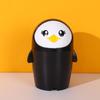 Desktop Mini Penguin Garbage Bin with Lid Pen Holder Flip Lid Organize Supplies Accessory for Home Bedroom Dormitory