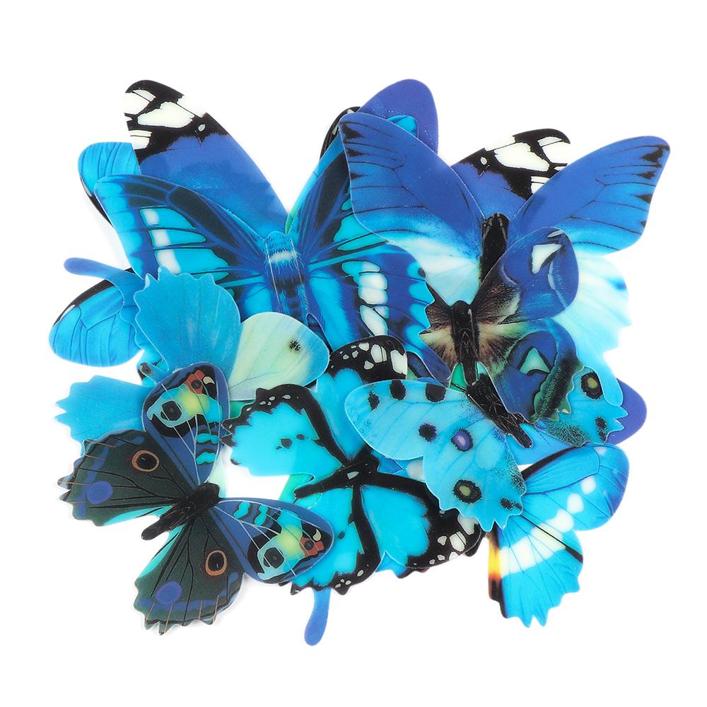 Wedding Ornament Folding Wings Single Layer 3D Decals Wall Art PVC Mural Butterly Wall Sticker