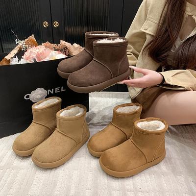 Женские мягкие эластичные зимние меховые ботинки на толстой подошве, теплые, с холодозащитной подкладкой, нескользящие, износостойкие, повседневные спортивные короткие хлопковые ботинки