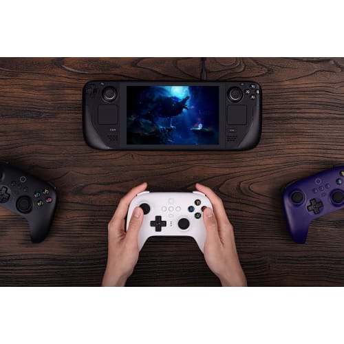 Беспроводной контроллер 8BitDo Ultimate 2.4G, Обновление джойстика с эффектом Холла, Игровой контроллер с зарядной док-станцией для ПК, Android, Steam Deck и Apple (белый)