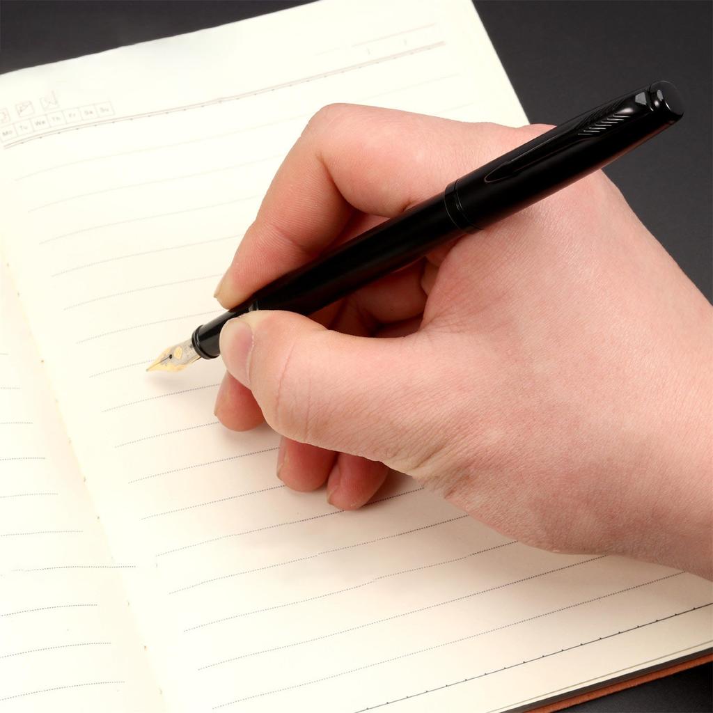 Металлическая поршневая перьевая ручка, деловая подарочная ручка, поворотный механизм для заправки, тонкое перо 0,5 мм, подарочная каллиграфическая ручка для женщин и мужчин