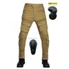Mens Motorcycle Riding Pants With Tactical Pockets Stretch Cotton Blend Protective Gear