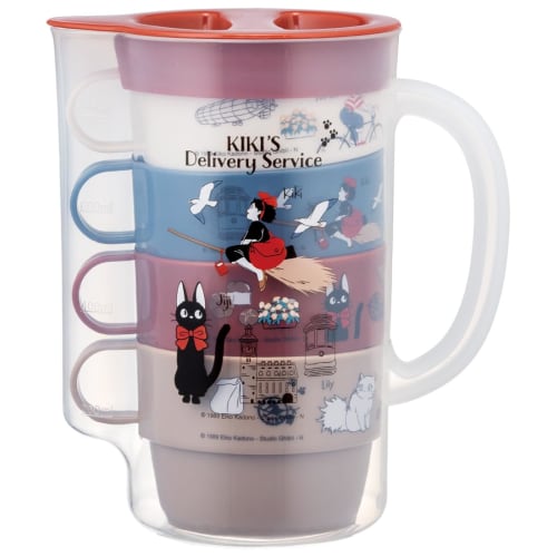 Skater Stacking Cups, Set of 4, with Case, Water Bottle, Kiki's Delivery Service 23, Studio Ghibli, Made in Japan, KS32S-A