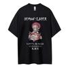 Летняя повседневная одежда с принтом Demon Slayer, короткий рукав, мужская удобная одежда, мужская одежда, топ с коротким/полурукавом