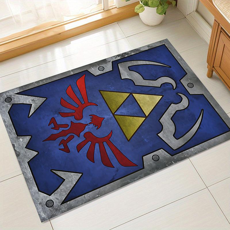 1pc Hylian Shield Legend Artwork Carpet for Playroom Bedroom Living Room Sofa Home Decor,kids Game Area Rug Non-slip Floor Mat Y826140