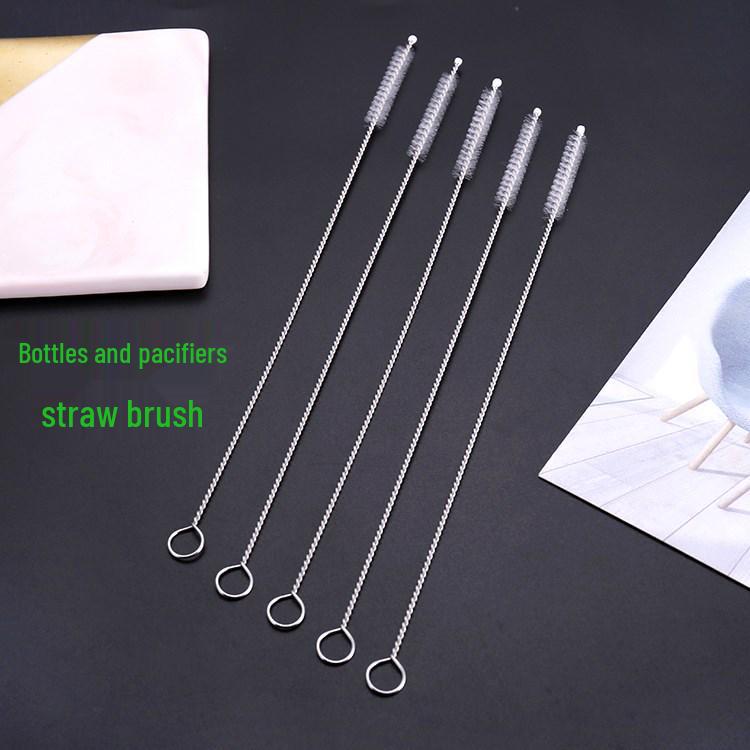 Спиральная щетка из нержавеющей стали 304 с мягкой щетиной для детских бутылочек, соломинок, пробирок, чайников и стаканов для воды