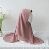 Chiffon Hijab Jersey Hijabs for Women Turban Malay Pullover Headgear Double Layer Solid Color Headscarf Bonnet Hijab Turbante