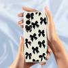 For Samsung Galaxy S25+ Case Black Bow Pattern Printing Straight Edge TPU Phone Back Cover