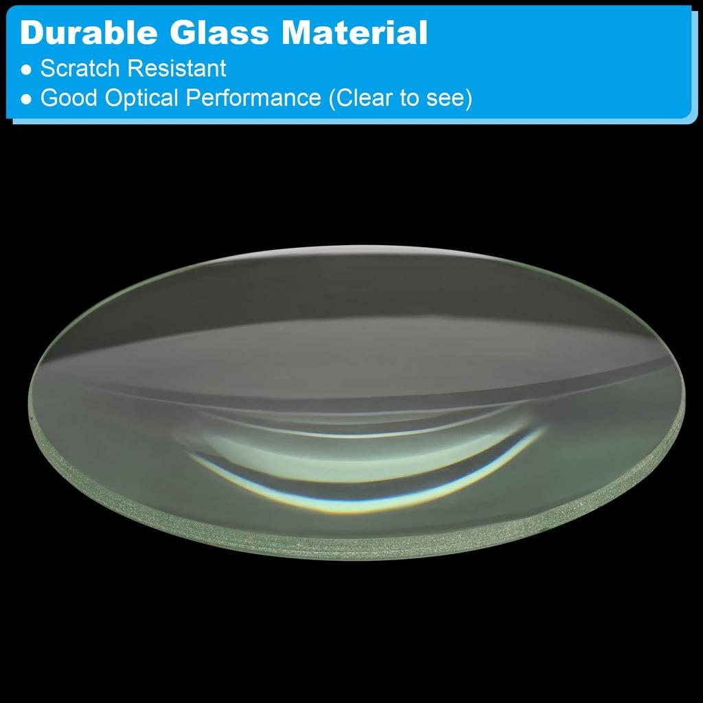 PATIKIL 1300 мм Фокусное расстояние Двояковыпуклая линза Диаметр 100 мм Высота 11 мм Стеклянная оптическая полировка Круглая линза для физических экспериментов Прозрачная