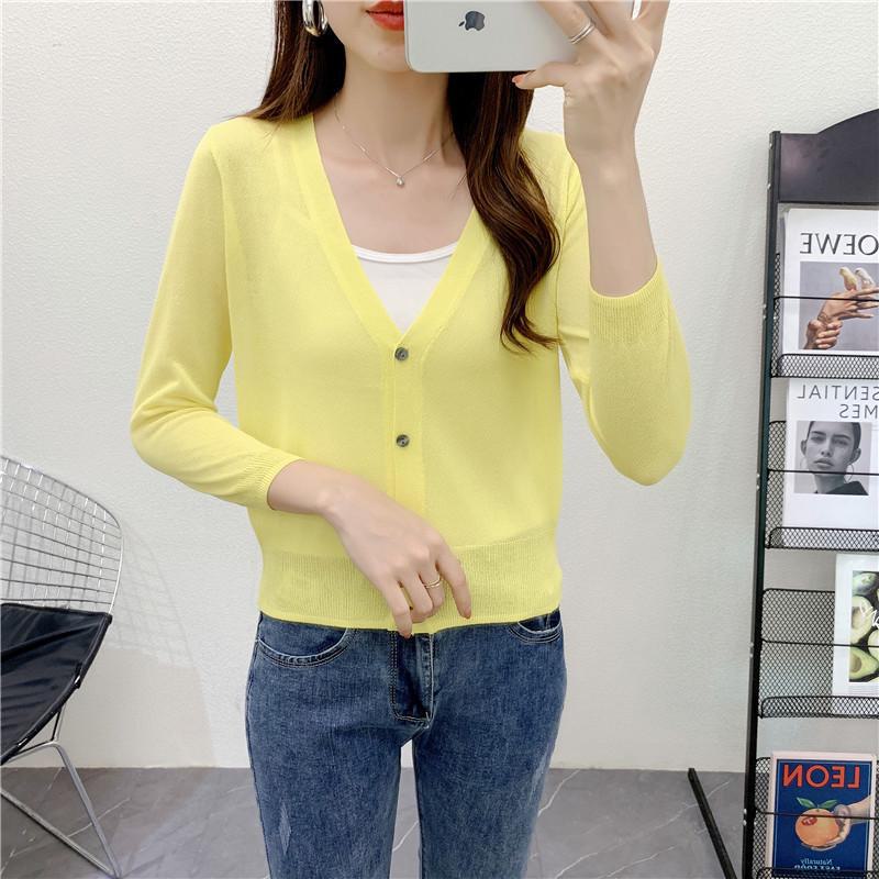 Летний кардиган из легкого трикотажа «Ледяной шелк» - Белый, Приталенный, Защита от солнца с длинными рукавами