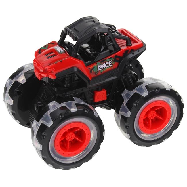 Monster Truck Samochód Terenowy Jeep Auto Off Road Dźwięk Światło Czerwony