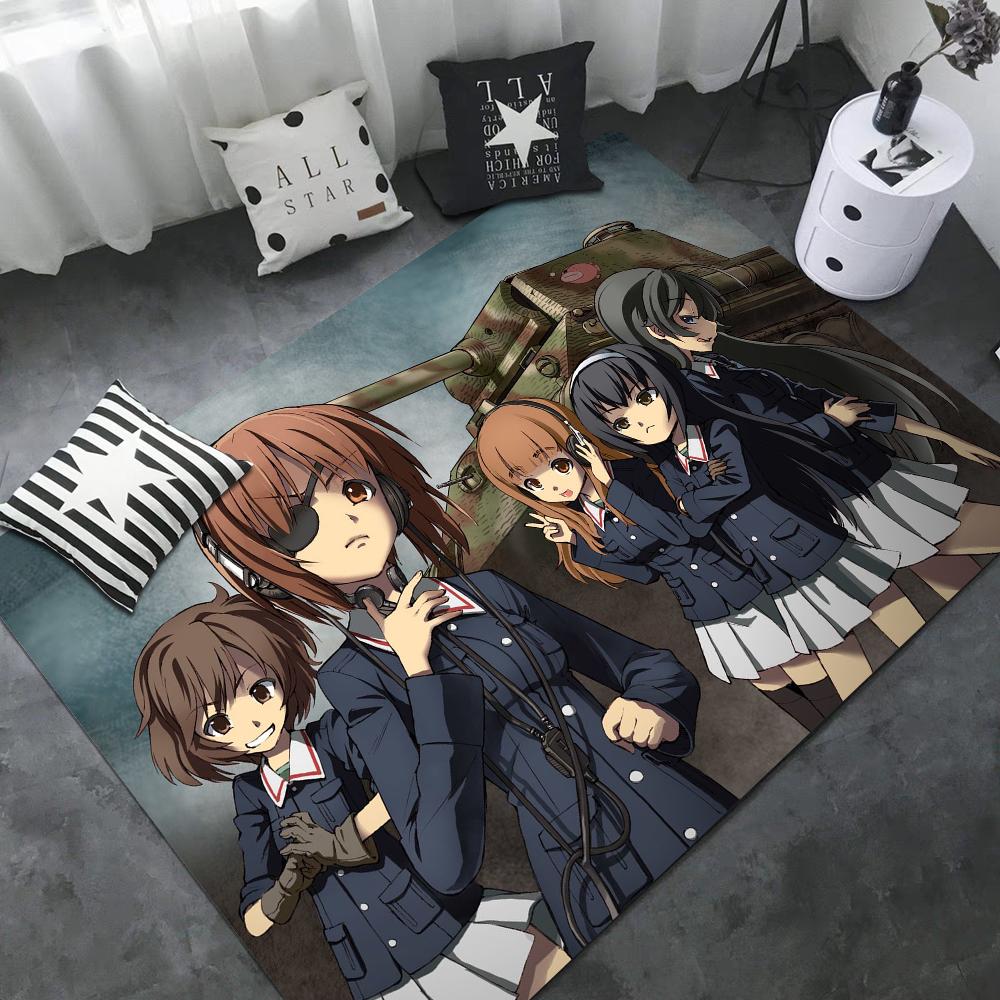 GIRLS Und PANZER Коврик для пола Детская Комната Спальня Украшение Балкон Противоскользящий Коврик для двери Гостиная Приветственный Ковер