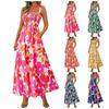 Women's Tie-strap Multi-color Printed Holiday Dress Summer