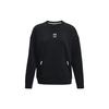 Solid Knit Crew Neck Sports Sweatshirt Women Sweatshirts Black 1374118-001