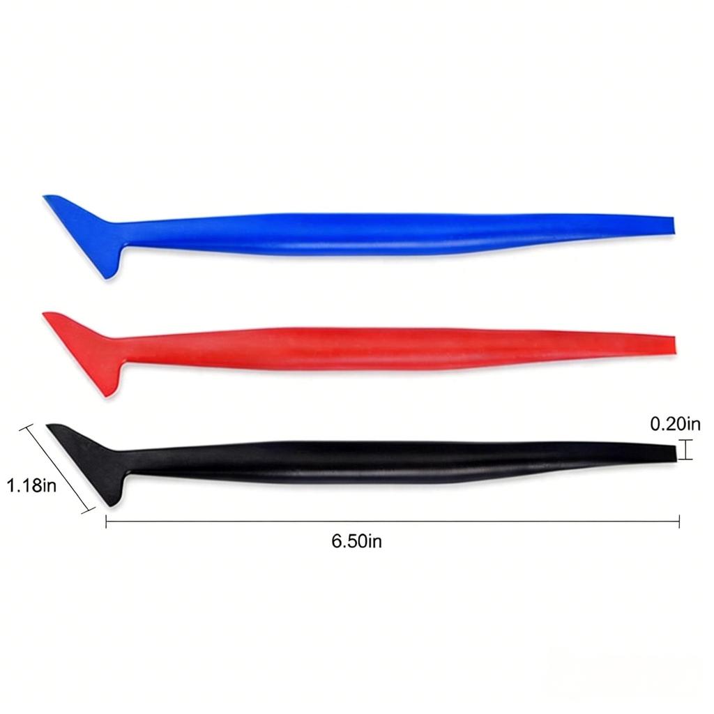 3Pcs PPF Tools Vinyl Wrap Tools Micro Squeegee Scraper Car Micro Gasket Squeegee Car Detail Wrapping Scraper car Detailing