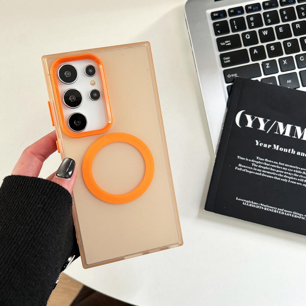 Модный матовый прозрачный чехол для Magsafe для Samsung Galaxy S26 Ultra Pro S25 Edge S24 S23 Plus A57 A37 A27 A17 A07 A56 A36 A26 A16 Беспроводная зарядка Крышка