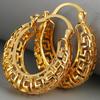 Vintage Simple Geometric Earring Small Circle Hollow Hoop Earrings For Women Golden Color Shiny Fashion Jewelry Wedding Party