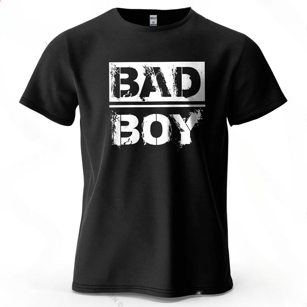 Мужская футболка с графическим принтом Bad Boy, короткий рукав, 100% хлопок, винтажные принтованные топы, футболка для женщин, лето