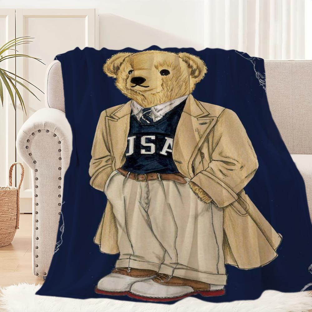 Модное Милое Плюшевое Одеяло B-Bears Коврик для Дивана-Дремоты для P-POLO-S Гостиной Теплый Офис Спальня День Рождения Дом Путешествия Детские Подарки