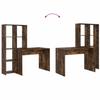 Desk with Shelf Smoked Oak 138.5 x 55 x 143 cm