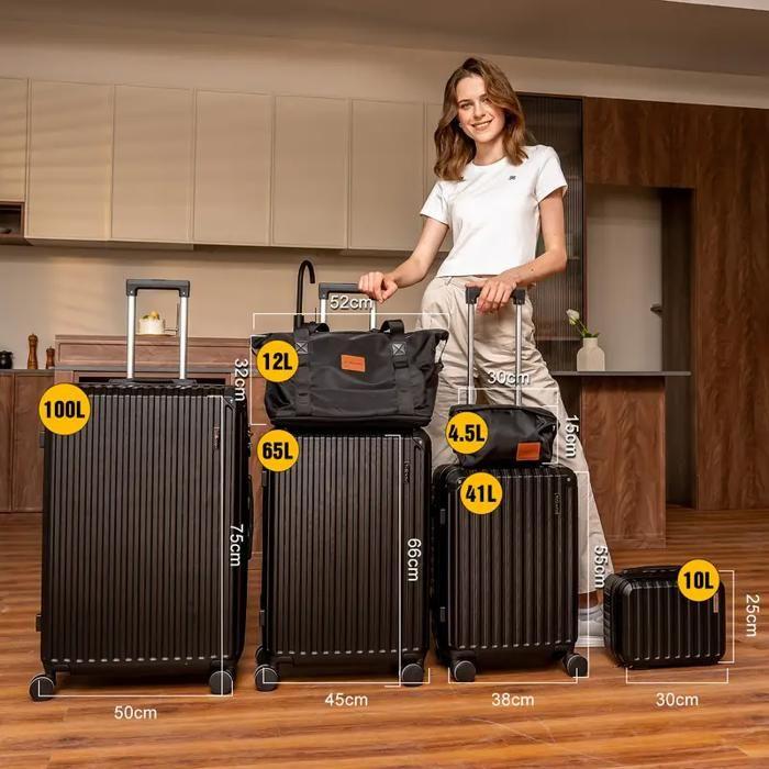 Set de Valises - 6 PCS - Rigide - Imperméable - 4 Roulettes 360°