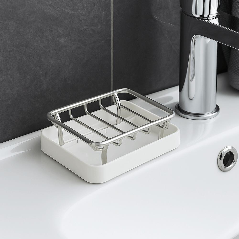 Rustproof Soap Storage Rack Japanese Style Soap Drain Box Convenient Double-Layer Soap Box Kitchen