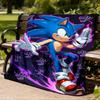 1 шт. Персонализированное фланелевое одеяло Sonic для улицы, Мягкое, Легкое, Персонализированное фланелевое одеяло, Цифровая печать,