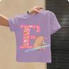 New Capibara Cute T-shirt Kids Anime Capybara Letter A-Z Tees Girls in Summer Short Sleeve Tops Children's Clothing Short Sleeve