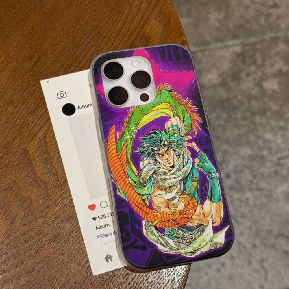 Anime J-JoJo Classic B-Bizarre A-Adventure For IPhone 17 16 15 13 14 Pro Max Plus Pro Corrugated Translucent Back Phone Cover