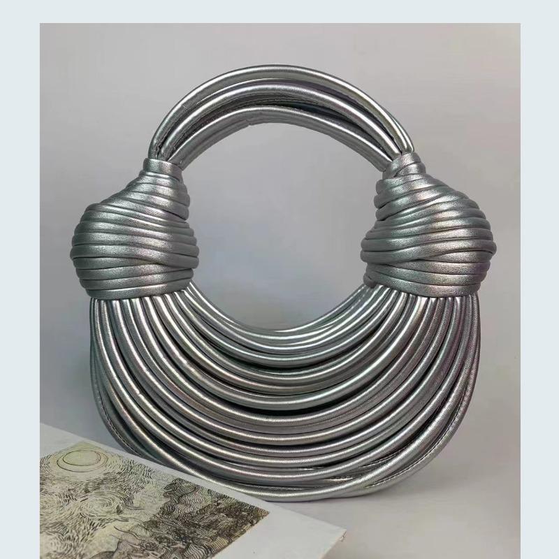 Hand Woven Knotted Noodles with Long Shoulder Straps Hand-wrapped Bag Light and Small