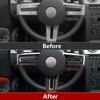 Replacement Fit For Ford Mustang 2005-09 Carbon Fiber Steering Wheel Cover Trim