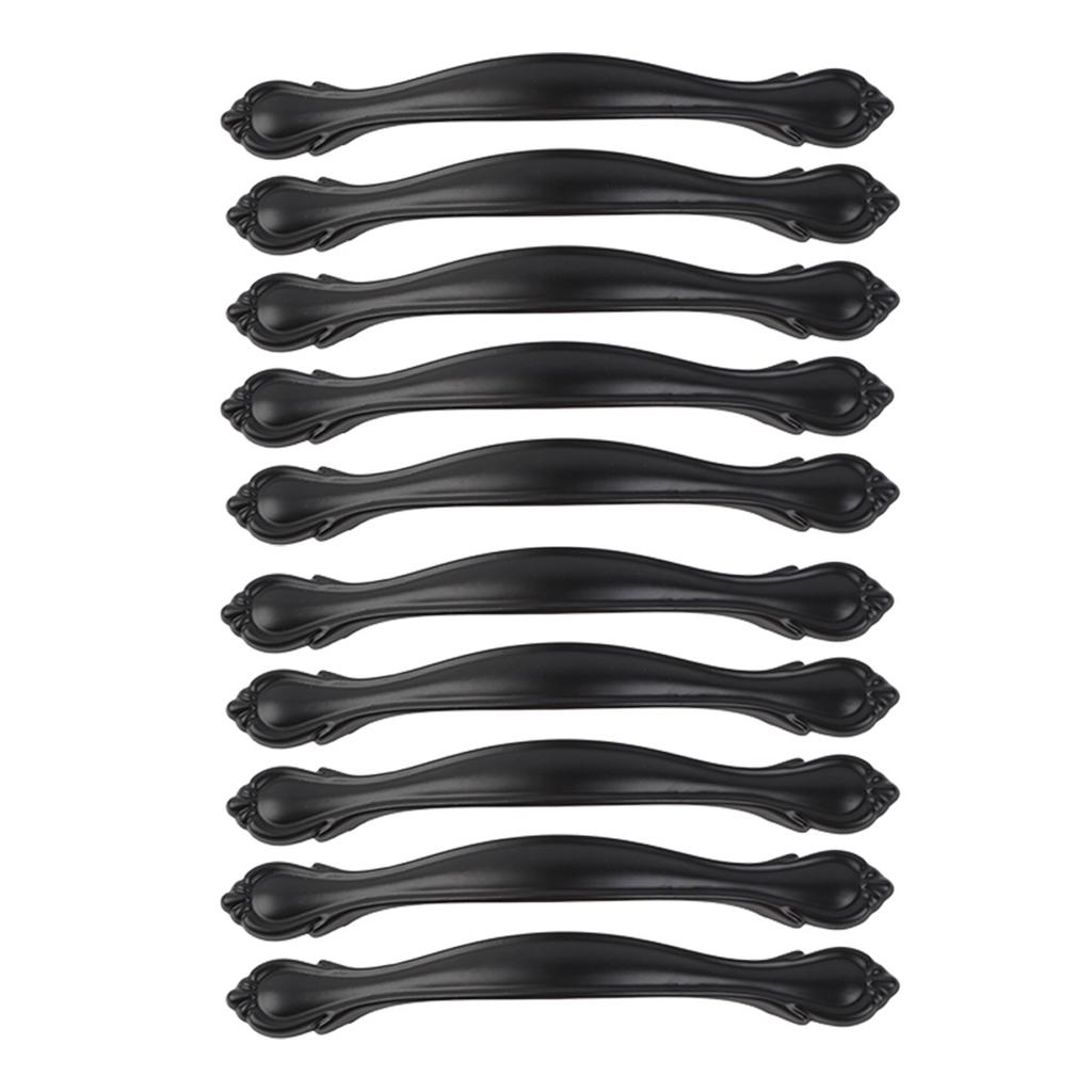 10 Sets Cabinet Handle Simple Style 96MM Door Pull Handles for Drawer Office Black