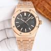 Мужские стальные наручные часы AP Royal Oak Automatic с люминесцентными метками и прозрачным корпусом