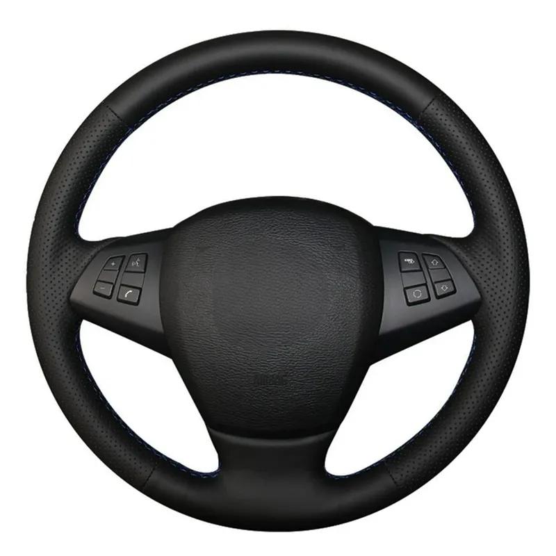 Car Steering Wheel Cover Hand-stitched Black Artificial Leather For BMW E70 X5 2008 2009 2010 2011 2012 2013 2008-2013