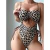 One Piece Swimsuit Women New Leopard Sling Bodysuit Sexy Hollow Out Swimwear Summer Monokini Beachwear Bathing Suit Female