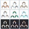 DIY Pendant Gold-Plated Edging Crescent Horn Design Natural Imitation Crystals Jade Necklace Bracelet Earrings Charm DIY Jewelry Making