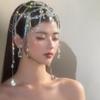 Изысканный хрустальный свадебный головной убор, цепочка на лоб 'Принцесса' с подвеской, бахрома из бусин, богемный свадебный головной убор для женщин