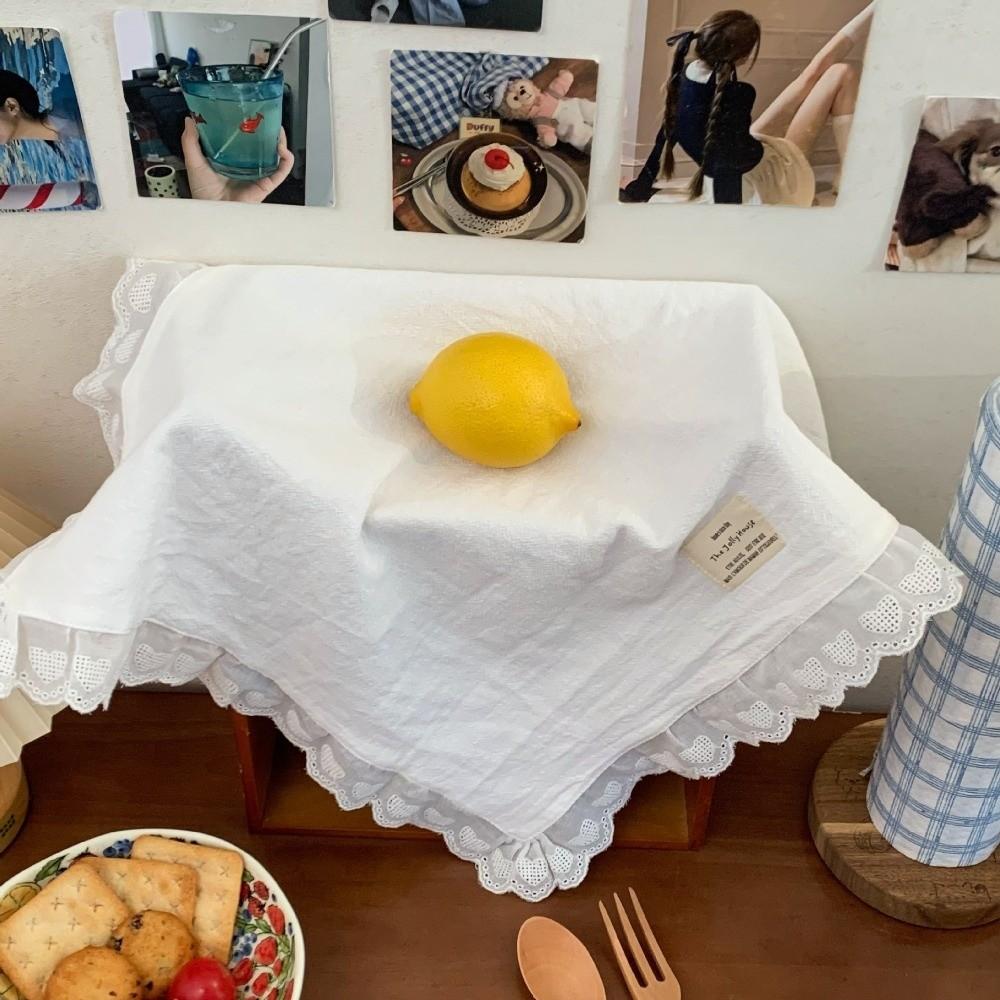 Dust-proof Material Lace Ruffle Placemats Cotton Fabric Soft Flounced Napkins  Home Dining