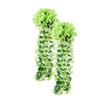 2pcs Artificial Wisteria Wreaths Hanging Flowers Bunch, Fake Plants for Garden Wall Wedding Inside Home Door Decoration